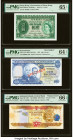 Hong Kong, Mozambique & Solomon Islands Group Lot of 3 Examples. Hong Kong Government of Hong Kong 1 Dollar 1.7.1959 Pick 324Ab KNB19 PMG Gem Uncircul...