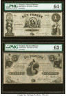 Hungary Finance Ministry 1; 5 Forint ND (1852) Pick S141r1; S143r1 Two Remainders PMG Choice Uncirculated 64 EPQ; Choice Uncirculated 63 EPQ. 

HID098...