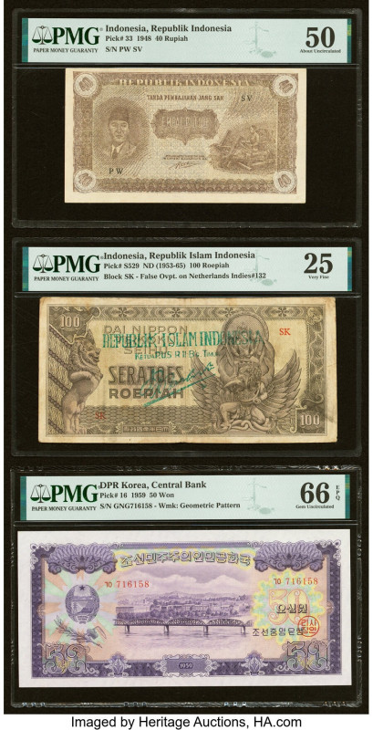 Indonesia Republik Indonesia 40 Rupiah; 100 Roepiah 1948; ND (1952-65) Pick 33; ...