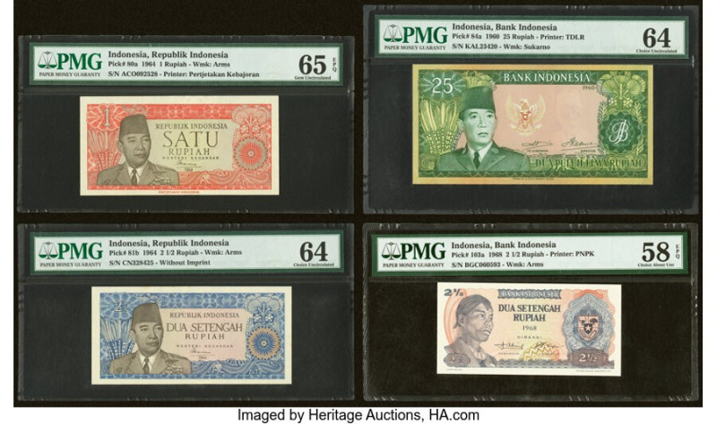 Indonesia Bank Indonesia Group Lot of 12 Examples PMG Gem Uncirculated 65 EPQ (3...