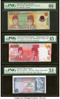 Indonesia & Malaysia Group Lot of 5 Examples, Four Examples are Error Notes. Indonesia Bank Indonesia 100,000 Rupiah 1999; 2016 Pick 140; 153Ab8 Two E...