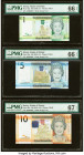 Matching Serial Numbers 003031 Jersey States of Jersey 1; 5; 10; 20; 50 Pounds ND (2010) Pick 32a; 33a; 34a; 35a; 36a Five Examples PMG Gem Uncirculat...