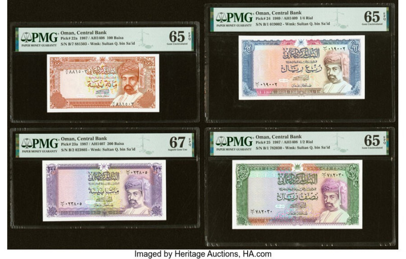 Oman Central Bank of Oman 100; 200 Baisa; 1/4; 1/2 Rial 1987 (3); 1989 Pick 22a;...