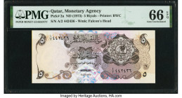 Qatar Qatar Monetary Agency 5 Riyals ND (1973) Pick 2a PMG Gem Uncirculated 66 EPQ. 

HID09801242017

© 2022 Heritage Auctions | All Rights Reserved