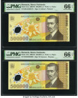 Romania Banca Nationala 500,000 Lei 2000-04 Pick 115a; 115b Two Examples PMG Gem Uncirculated 66 EPQ (2). 

HID09801242017

© 2022 Heritage Auctions |...