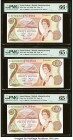 Saint Helena Government of St. Helena 20 Pounds ND (1986) Pick 10a Five Consecutive Examples PMG Gem Uncirculated 66 EPQ; Gem Uncirculated 65 EPQ (4)....