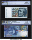 Switzerland National Bank 20; 100 Franken 1987; 2007 Pick 55g; 72h Two Examples PCGS Gold Shield Superb Gem UNC 68 OPQ (2). 

HID09801242017

© 2022 H...