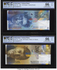 Switzerland National Bank 100; 200 Franken 2003; 19(96) Pick 72f; 73a Two Examples PCGS Gold Shield Gem UNC 66 OPQ (2). 

HID09801242017

© 2022 Herit...