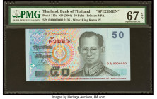 Thailand Bank of Thailand 50 Baht ND (2004) Pick 112s Specimen PMG Superb Gem Unc 67 EPQ. 

HID09801242017

© 2022 Heritage Auctions | All Rights Rese...