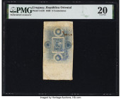Uruguay Republica Oriental del Uruguay 5 Centesimos 1868 Pick A129 PMG Very Fine 20. Rust is noted on this example. 

HID09801242017

© 2022 Heritage ...