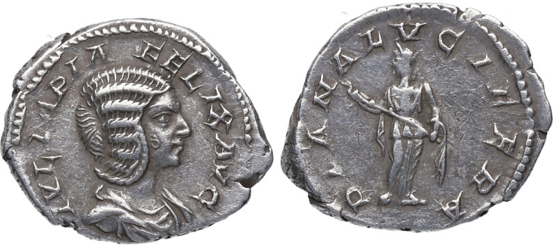 214 d C. Julia Domna. Roma. Denario. Ag. 2,91 g. IVLIA PIA FELIX AVG Busto de Ju...