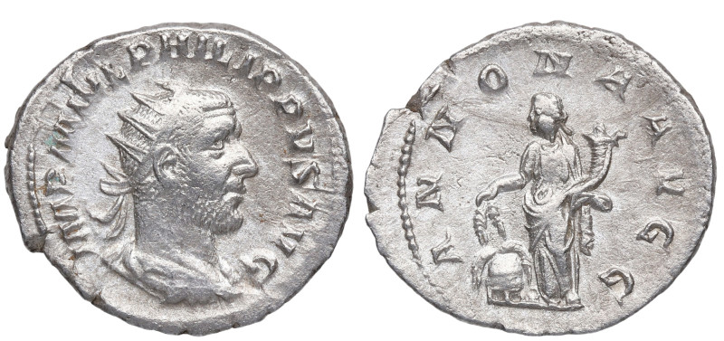 244-249. Filipo I el Árabe (244-249 dC). Roma. Antoniniano. Ve. 3,46 g. ANNONA A...