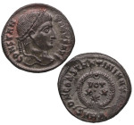 324 d.C. Constantino I (307-337). Heraclea 4ª oficina. AE3. RSC 1a. Ag. 2,93 g.  CONSTAN-TINVS AVG Busto laureado del emperador, hacia la derecha /DN ...