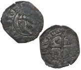 1369-1379. Enrique II (1369-1379). Cruzado. ABM 458. Ve. 1,63 g. BC+. Est.30.