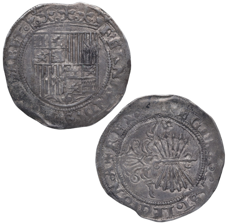 1479-1504. Reyes Católicos (1469-1504). Sevilla. 1 Real. A&C 408. Ag. 3,39 g. At...