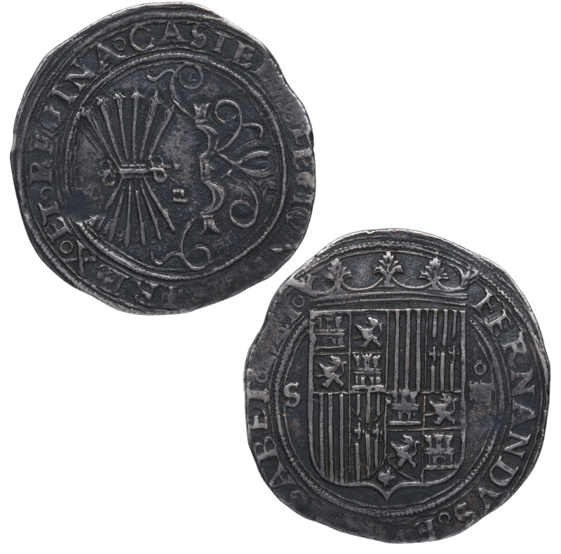1504 en adelante (postumo). Reyes Católicos (1469-1504). Sevilla. 4 reales. A&C ...