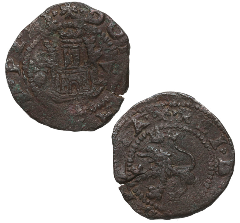 1556-1598). Felipe II (1556-1598). Coruña. 2 maravedís. CT-704. Ae. 3,98 g. BC+....