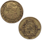 1786/4. Carlos III (1759-1788). Madrid. 1/2 Escudo. DV. A&C 1279. Au. 1,75 g. MBC. Est.200.