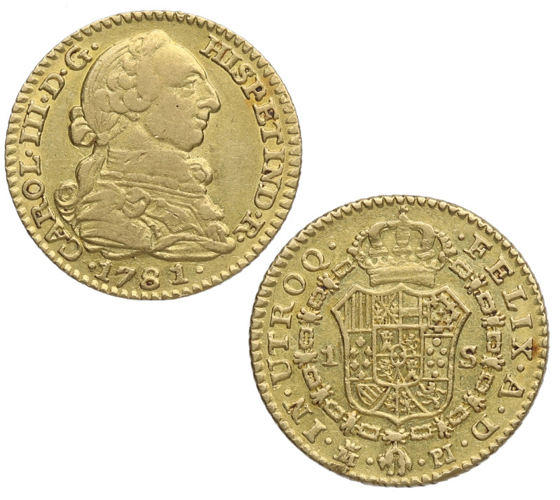 1781. Carlos III (1759-1788). Madrid. 1 Escudo. PJ. A&C . Au. 3,34 g. Atractiva....