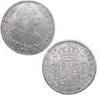 1803. Carlos IV (1788-1808). México. 8 reales. FT. A&C 977. Ag. 26,95 g. Atractiva. Restos de brillo original. Rayitas en anverso. EBC. Est.100.