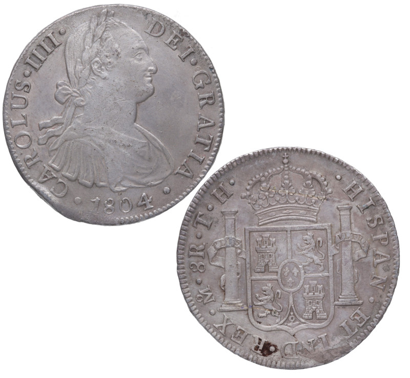 1804. Carlos IV (1788-1808). México. 8 reales. TH. A&C 980. Ag. 26,93 g. Atracti...