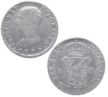 1810. José Napoleón (1808-1814). Madrid. 4 reales. AI. A&C 14. Ag. 5,81 g. Escasa. Atractiva. MBC / MBC+. Est.90.