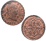 1827. Fernando VII (1808-1833). Segovia. 2 maravedís. A&C 149. Cu. 2,42 g. EBC+. Est.90.