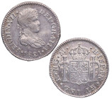 1821. Fernando VII (1808-1833). Guatemala. 1/2 real. M. A&C 342. Ag. 1,77 g. Atractiva. Bonita pátina. EBC. Est.130.