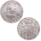 1821. Fernando VII (1808-1833). Zacatecas. 8 reales. RG. A&C 1465. Ag. 27,14 g. Bella. Brillo original. EBC+. Est.325.