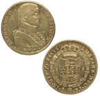 1811. Fernando VII (1808-1833). Santiago. 8 escudos. FJ (busto almirante). A&C 1865. Au. 26,60 g. Bella. Brillo original. Hojita en anverso. EBC. Est....