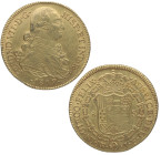 1817. Fernando VII (1808-1833). Nuevo Reino. 8 escudos. JF. A&C 1854. Au. 27,08 g. Limadura en canto, pero atractivo ejemplar. (EBC-). Est.1600.