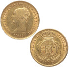 1854. Isabel II (1833-1868). Sevilla. 100 reales. A&C 795. Au. 8,39 g. MBC+. Est.450.