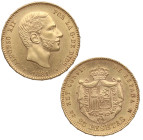 1881*81. Alfonso XII (1874-1885). Madrid. 25 pesetas. MSM. A&C 82. Au. 8,09 g. Bella. Brillo original. SC-. Est.480.