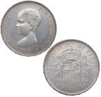 1889*89. Alfonso XIII (1886-1931). Madrid. 5 pesetas. MPM. A&C 93. Ag. 25,17 g. Muy bella. Brillo original. EBC+. Est.400.