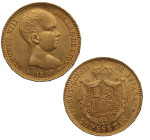 1890*90. Alfonso XIII (1886-1931). Madrid. 20 Pesetas. MPM. A&C 114. Au. 6,45 g. Insignificantes marquitas. EBC+. Est.450.