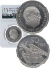 1957*72. Franco (1939-1975). 50 pesetas. A&C 141. Ni. En Cápsula de Nn coins en PF 64. SC. Est.40.