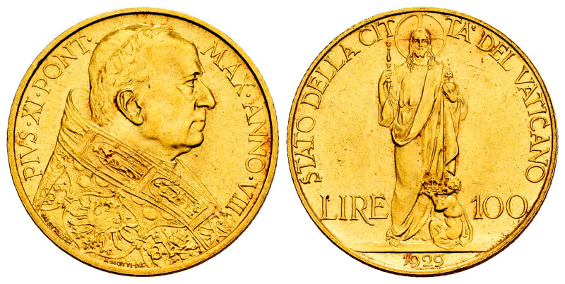 Vatican. Pius XI. 100 lire. 1929 (Anno VIII). Rome. (Km-9). (Fried-283). (Pagani...