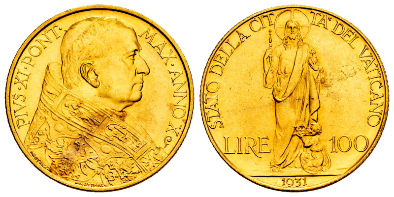 Vatican. Pius XI. 100 lire. 1931 (Anno X). Rome. (Km-9). (Fried-283). (Pagani-61...