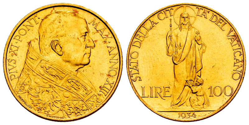 Vatican. Pius XI. 100 lire. 1934 (Anno XIII). Rome. (Km-9). (Fried-283). (Pagani...