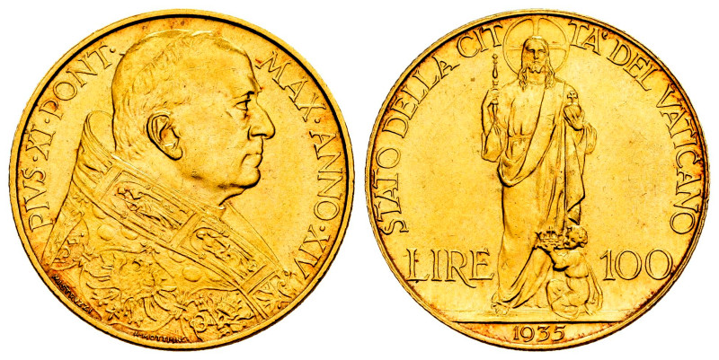 Vatican. Pius XI. 100 lire. 1935 (Anno XIV). Rome. (Km-9). (Fried-283). (Pagani-...