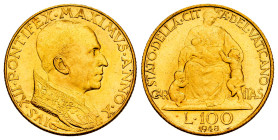 Vatican. Pius XII. 100 lire. 1948 (Anno X). Rome. (Km-39). (Fried-288). (Pagani-714). Au. 5,19 g. Original luster. Almost MS. Est...450,00. 

Spanis...