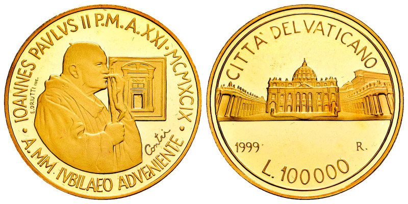 Vatican. Joannes Paulus II. 100.000 lire. 1999. R. (Km-321). (Fried-432). Au. 15...
