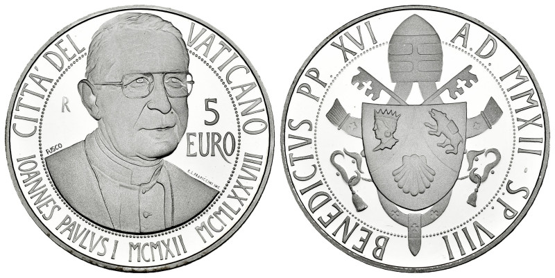 Vatican. Benedictus XVI. 5 euros. 2012. R. Ag. 18,00 g. 100th anniversary of the...