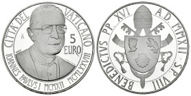 Vatican. Benedictus XVI. 5 euros. 2012. R. Ag. 18,00 g. 100th anniversary of the birth of John Paul I. In case and with certificate. PROOF. Est...20,0...