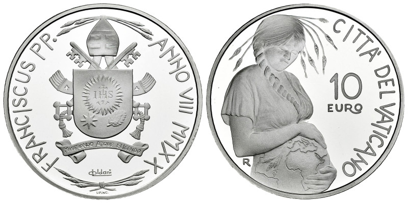 Vatican. Franciscus. 10 euros. 2020. R. Ag. 18,00 g. 50th Anniversary of the Wor...