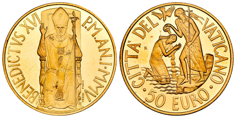 Vatican. Benedictus XVI. 50 euro. 2005. R. (Km-393). (Fried-444). Au. 15,00 g. I...