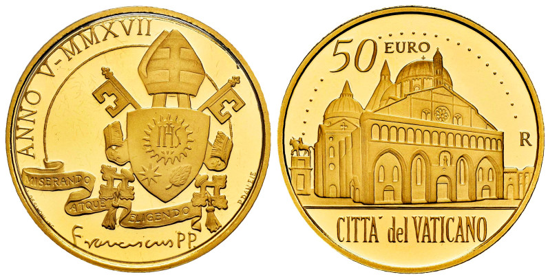 Vatican. Franciscus. 50 euro. 2017. R. Au. 15,00 g. In a box and with offical ce...