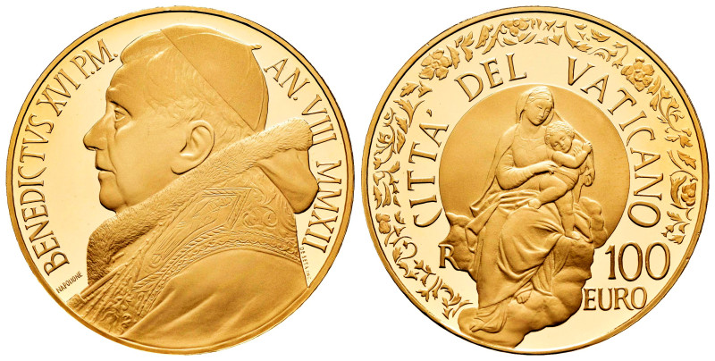 Vatican. Benedictus XVI. 100 euros. 2012. R. (Km-440). (Fried-464). Au. 30,00 g....