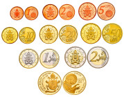 Vatican. Franciscus. Set of 9 proofs from 2018. From 1 cent to 2 euro + 50 euro gold coin "Pope Francis MMXVIII" (15 g). Mintage: only 1.430 sets. Rar...