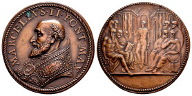 Vatican. Marcellus II. Medal. 1555. (Spink-564). Ae. 14,41 g. 31 mm. Reacuñación. Por la renovación de la iglesia y el papado. Almost MS. Est...35,00....
